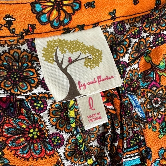 Fig and Flower Anthropologie Mixed Media Tunic Blouse women’s large - Picture 5 of 16